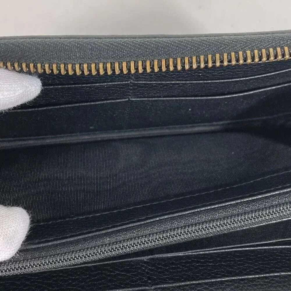 GUCCI logo Long wallet Zip Around Long Wallet Leather Black - Picture 9 of 12